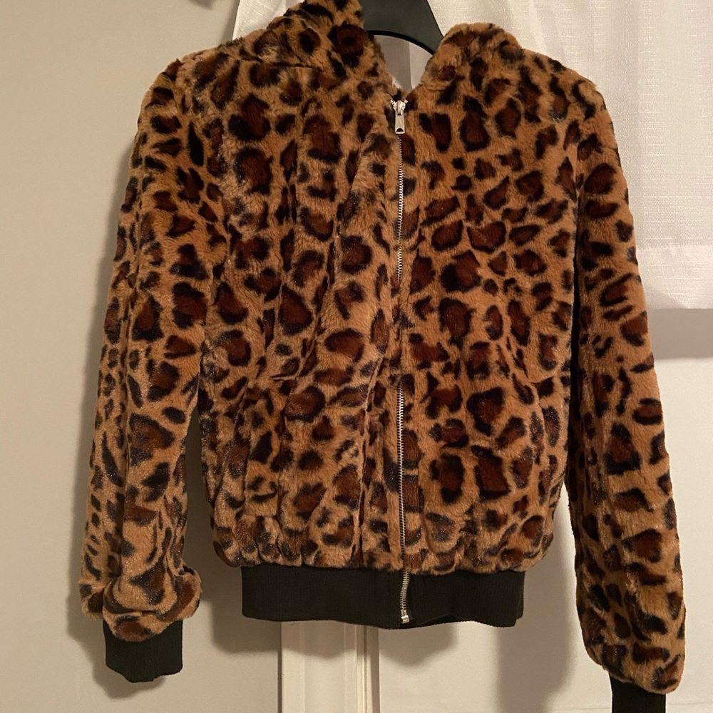 Fuzzy cheetah jacket